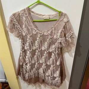 Pretty Angel Elegant Lace Embroidered Women's Tunic/Dress